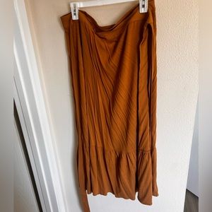 Linen midi wrap skirt